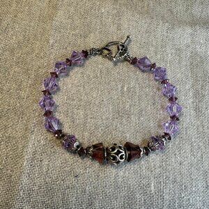 Sterling Silver Swarovski Amethyst Color Bracelet